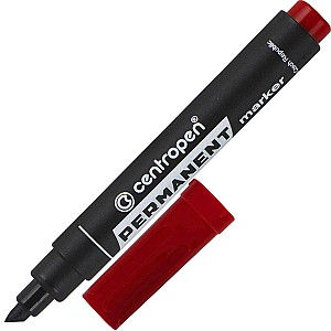 Marker permanent Centropen 8576, 1-4,6 mm, rosu, virf tesit