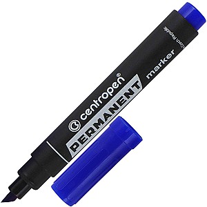 Marker permanent Centropen 8576, 1-4,6 mm, albastru, virf tesit