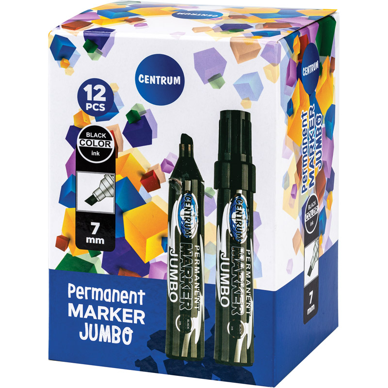 Маркер перманентный Centrum 88051 JUMBO, 7 мм, черный, скошенный наконечник
