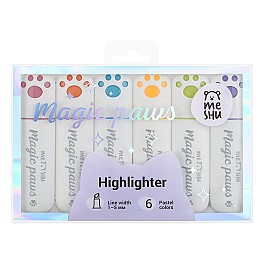 Set marker text  6 culori 65931 MESHU Cute Paws, pastel, varf 1-5mm