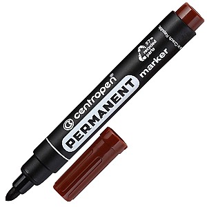 Marker permanent Centropen 8566, 2,5mm, cafeniu