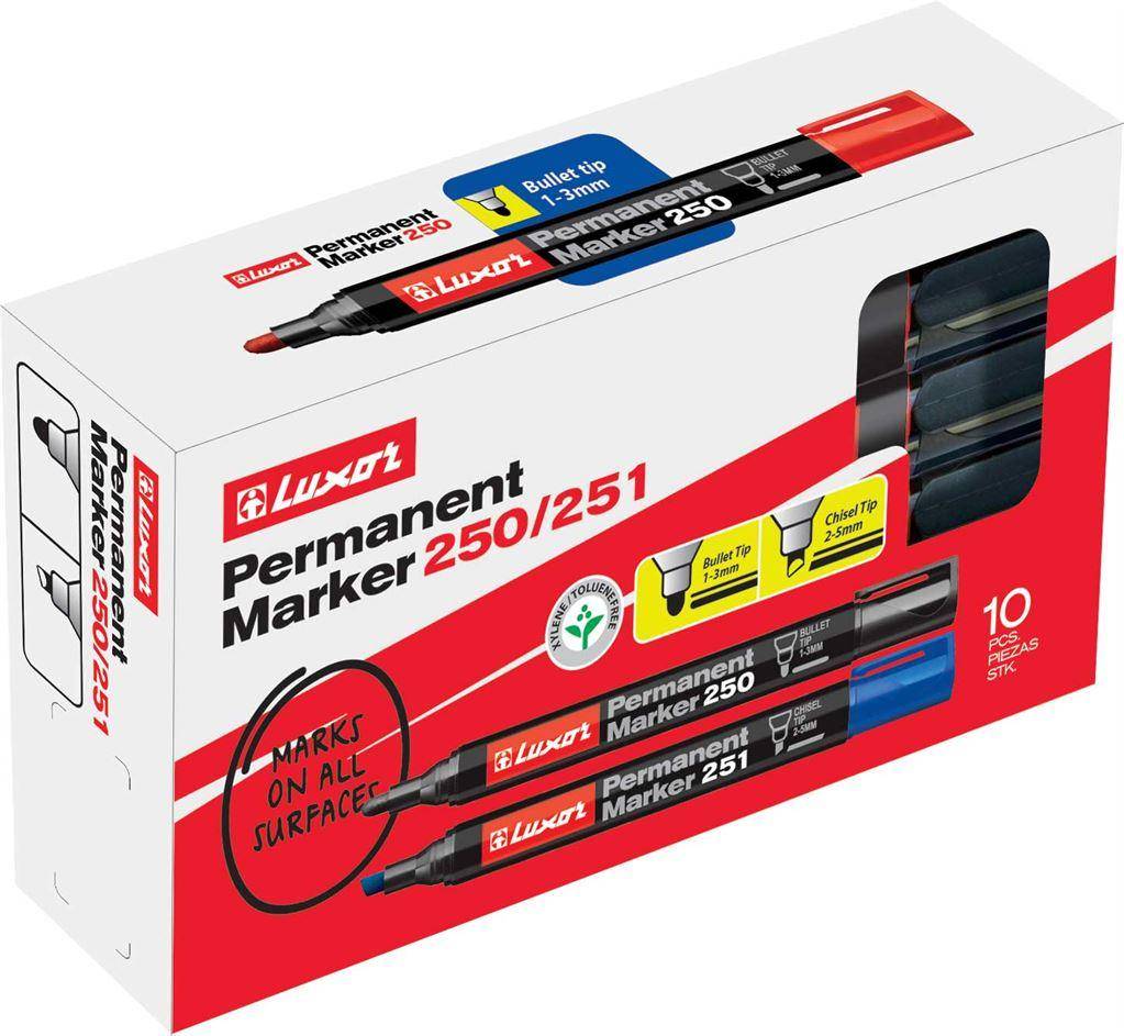 Marker permanent LUXOR 250 3452, 1-3mm, albastru