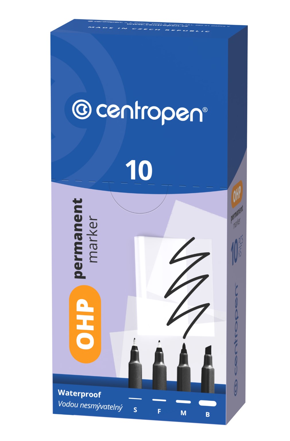 Маркер перманентный OHP Centropen 2637, 2.5 мм, черный