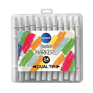 Set de markere pentru sketching Centrum 89701, 1,4-5 mm, 2 parti, 24 culori