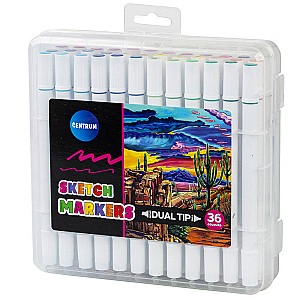 Set de markere pentru sketching Centrum 89706, 1,4-5 mm, 2 parti, 36 culori