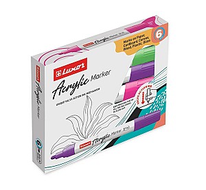 Set markere acrilice LUXOR 14030 ACRYL 6 culori