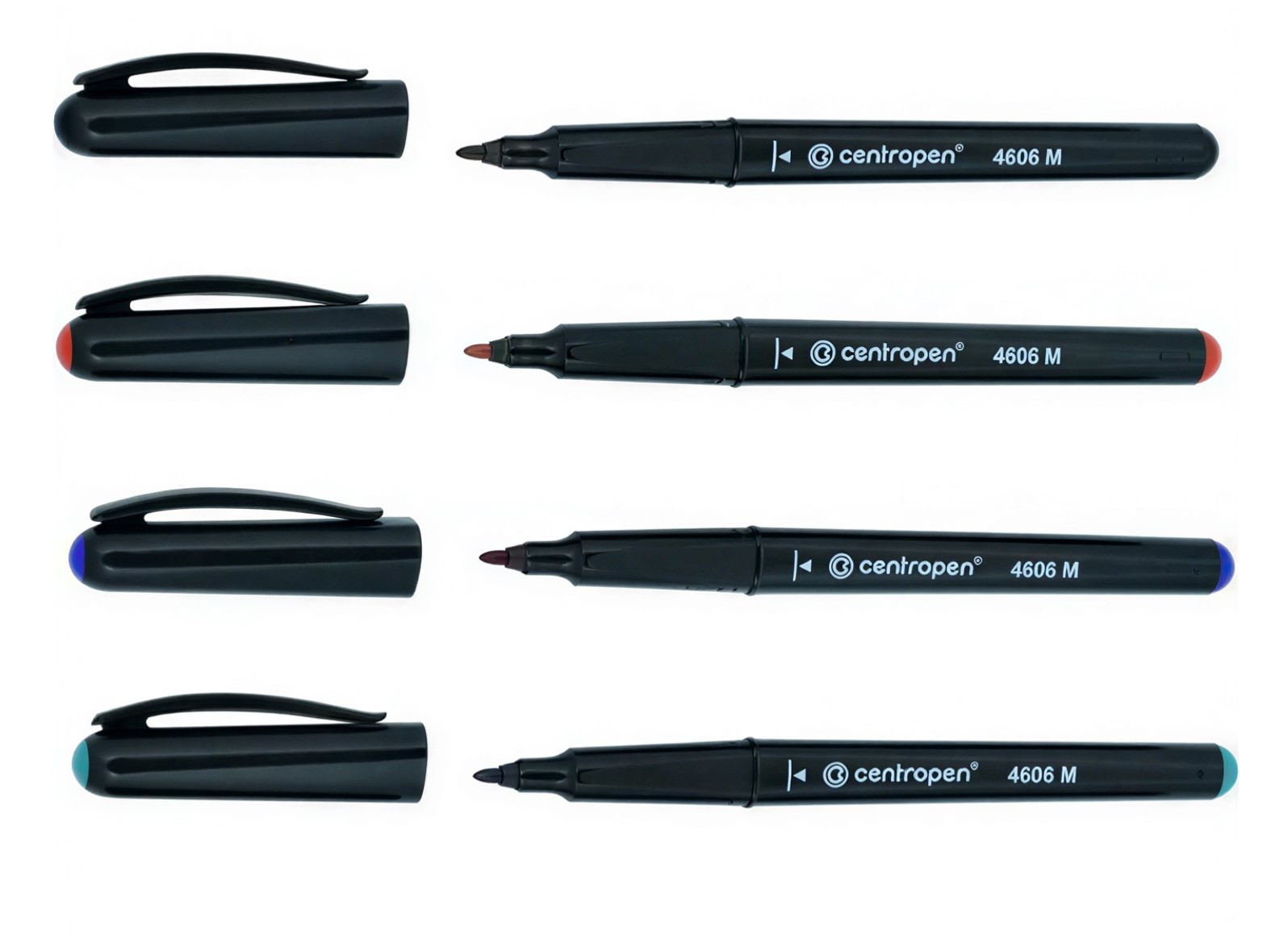 Set markere permanent CD/DVD  4 cul. Centropen 4606 1 mm.