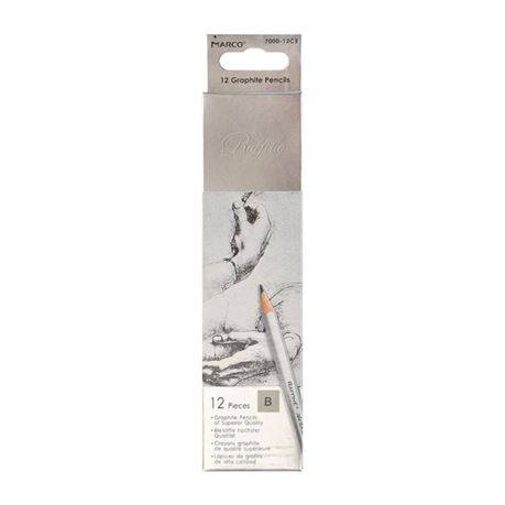 Creion grafit MARCO Raffine Art 7000 B hexagonale, argintiu