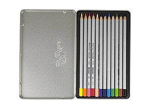 Creioane colorate Raffine-Marco 7100- 12CB, hexagonale, 12 culori, in penar metalic