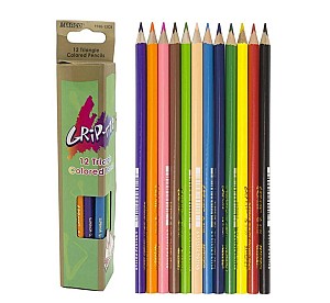 Creioane colorate Grip-Rite-Marco 9100- 12CB, triunghiulare, 12 culori
