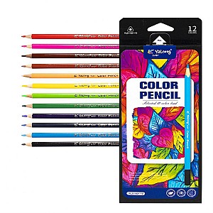 Creioane colorate 211021-12YL, triunghiulare, 12 culori