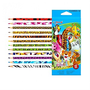 Creioane colorate Yalong 12 culori 830023-12YL hexagonale