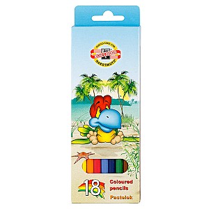 Creioane colorate K-I-N 3553 Pasare, hexagonale, 18 culori