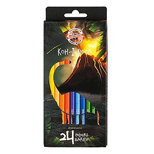 Creioane colorate K-I-N 3594 Dinozaur, hexagonale, 24 culori