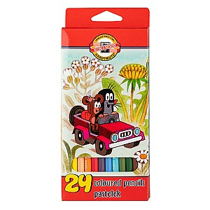 Creioane colorate Koh-I-Noor 3654 Cartita, hexagonale, 24 culori