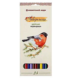 Creioane acuarela 24 cul. Pasarile Siberiei
