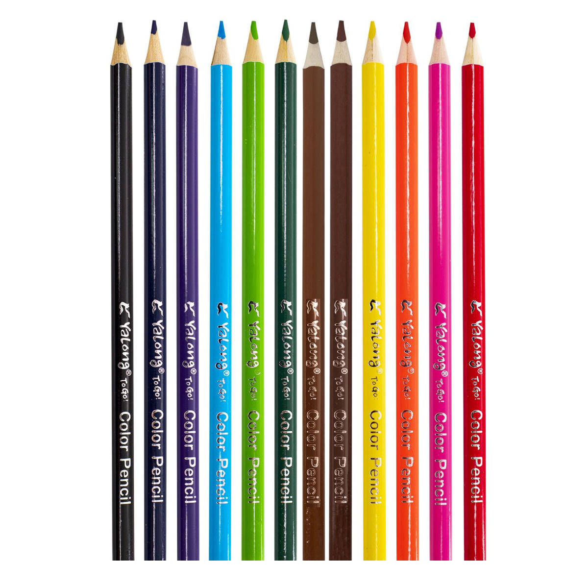 Карандаши цветные Yalong 12 цветов 191039-12 YL трехгранные