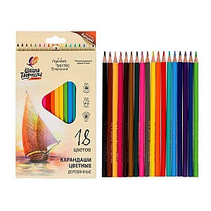 Creioane colorate LUCI 18 culori Scoala creatiei, triunghiulare