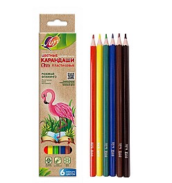 Creioane colorate  6 cul. LUCH ZOO 29 1739-08 hexagonale, din plastic