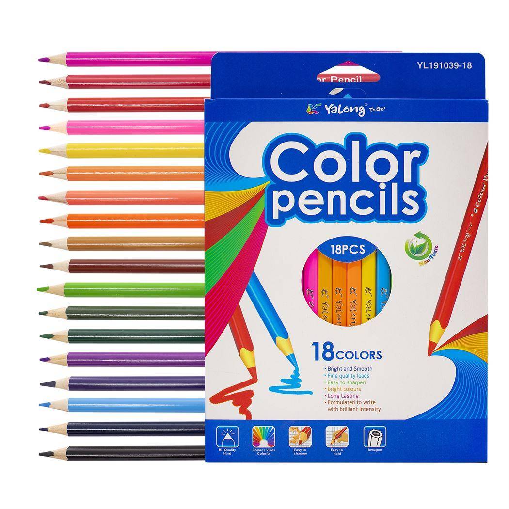 Creioane colorate 191039-18 YL, triunghiulare, 18 culori