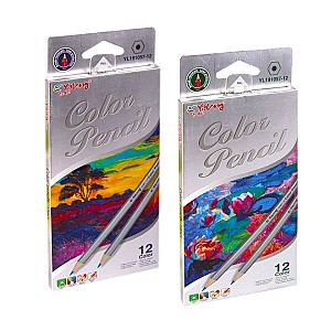 Creioane colorate 191057-12 YL, hexagonale, 12 culori