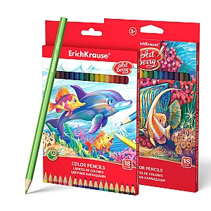 Creioane colorate ErichKrause ArtBerry 32879, hexagonale, 18 culori