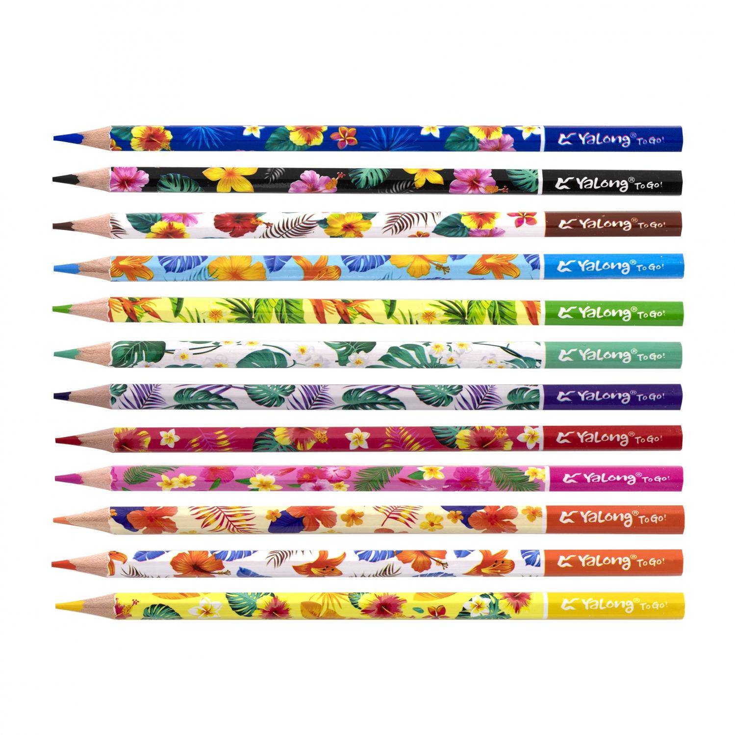 Карандаши цветные Yalong 12 цветов 231057-12YL шестигранные