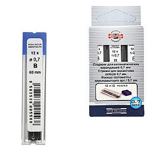 Rezerva creion mecanic Koh-I-Noor 4162, B, 0,7mm, 12 bucati