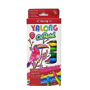 Creioane pe baza de ulei Yalong 95086-12, hexagonale, 12 culori