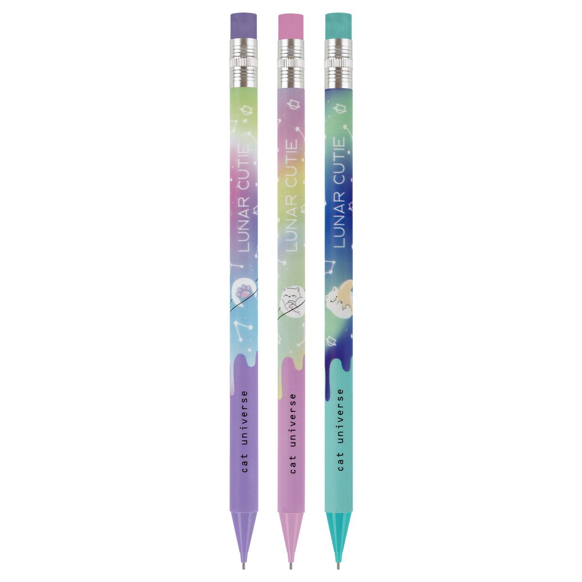 Creion mecanic cu radiera 0.7 mm MESHU Cat Universe MS67225 asortat