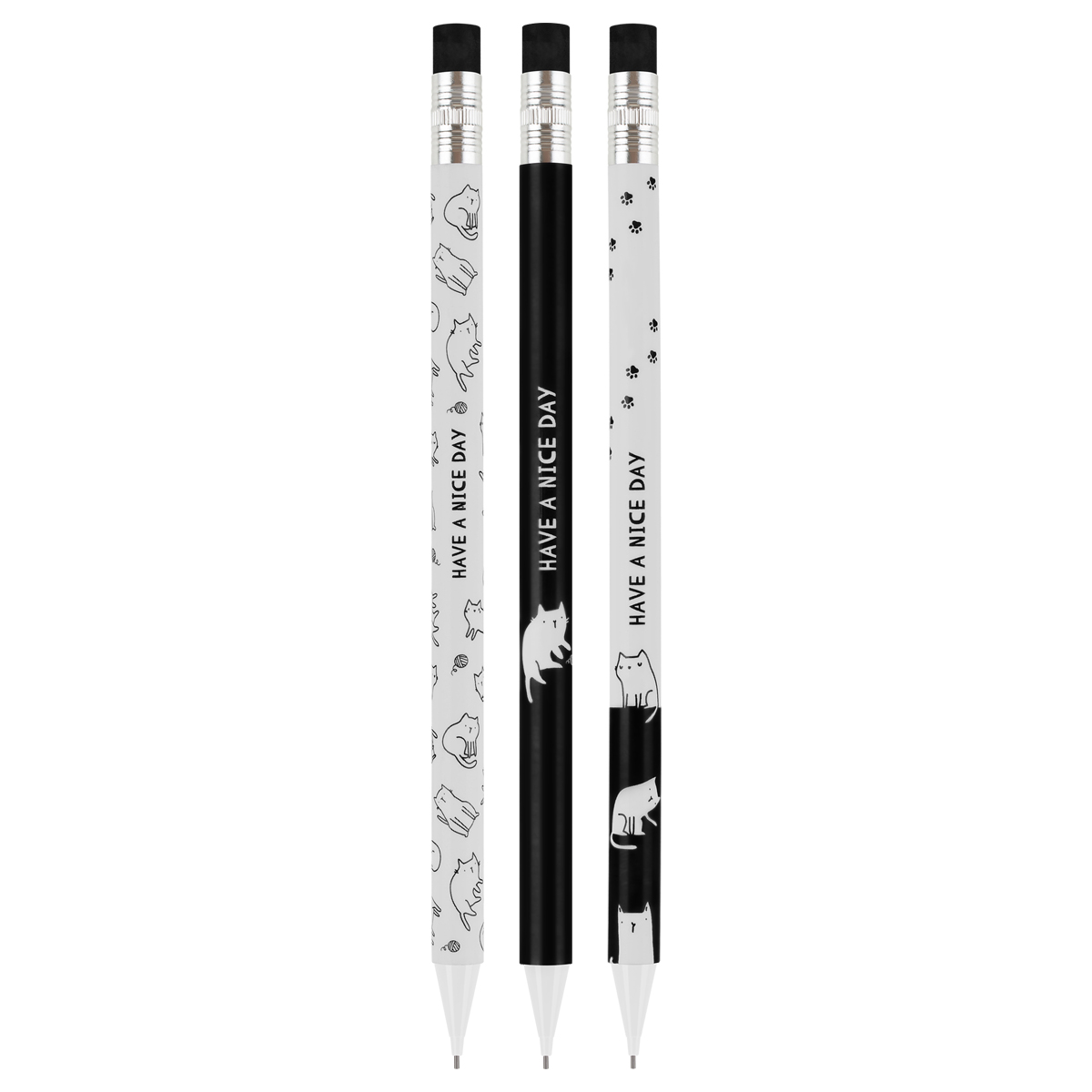 Creion mecanic cu radiera 0.7 mm MESHU Cute pattern MS67223 asortat