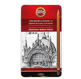 Set creioane simple Koh-I-Noor 1502 ART 8B-2H, hexagonale, 12 bucati