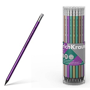 Creion simplu ErichKrause 55274 Metallic HB, rotund, cu radiera