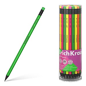 Creion simplu ErichKrause 43582 Neon HB, rotund, cu radiera