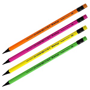Creion simplu Berlingo BP00880 Flexy Neon HB, triunghiular, cu radiera