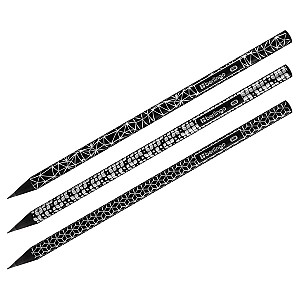 Creion simplu Berlingo BP01319 Double Black HB, rotund, cu radiera