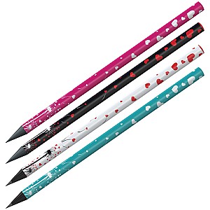 Creion simplu Berlingo BP01135 Riddle XS HB, rotund, cu radiera, asortat