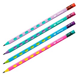 Creion grafit din plastic cu radiera Berlingo Raze BP01008 HB triunghiular, cu adincituri, in cutie PET