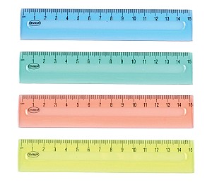 Rigla din plastic 80725, 15 cm, asortat