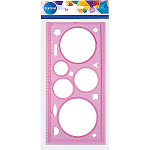 Rigla-sablon din plastic Centrum 20 cm 84823 roz