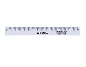 Rigla din plastic DONAU 7051001PL, 16 cm, transparent