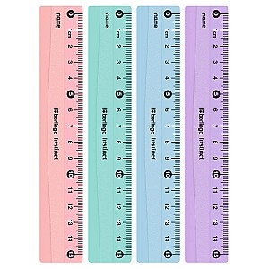 Rigla din plastic Berlingo 15 cm PR40015 Instinct asortata
