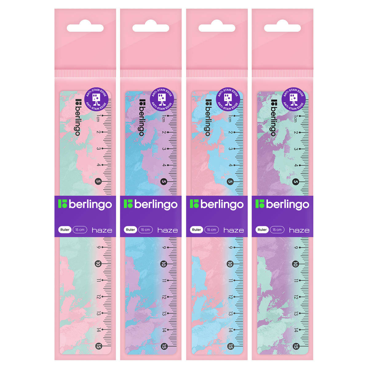Линейка пластиковая Berlingo 15 см PR00015 Haze ассорти