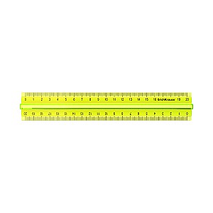 Rigla din plastic ErichKrause 20 cm 53867 galben, cu maner
