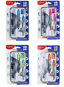 Set pentru desen liniar, 19018YL, 10 piese