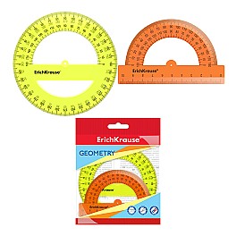 Набор линеек для черчения Erich Krause 49560 (транспортир 180/360 град,)