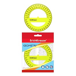 Транспортир 360 град. 12 см Erich Krause Clear 49551 желтый