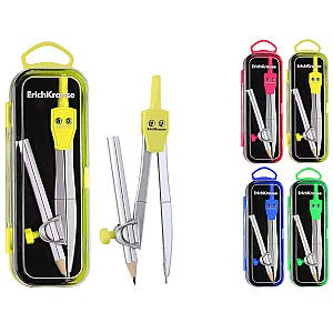 Compas ErichKrause Neon 45026, cu creion, penar, asortat