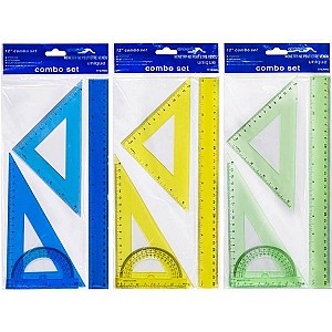 Набор геометрический 1806, линейка 30см.+2 треугольника+транспортир