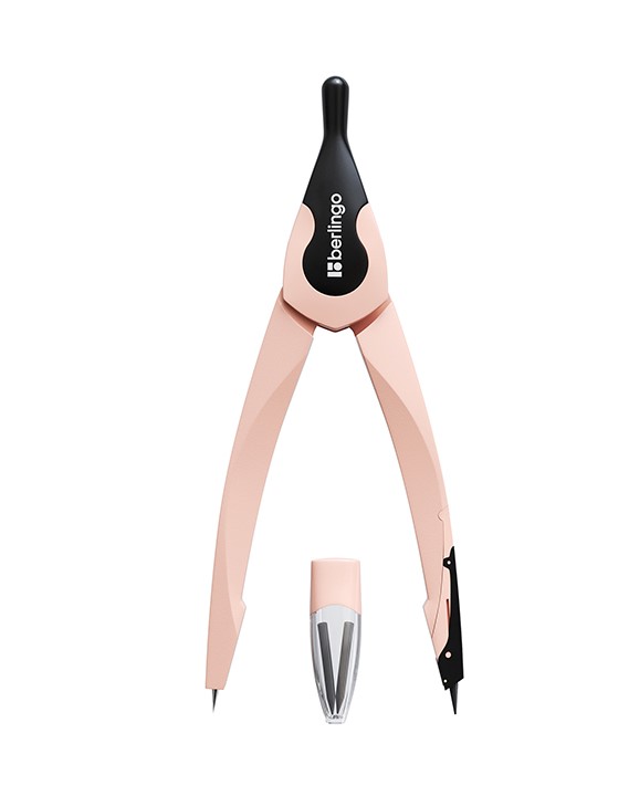Compas metalic Berlingo Instinct DS00002c, cu mine, flamingo, in cutie din plastic